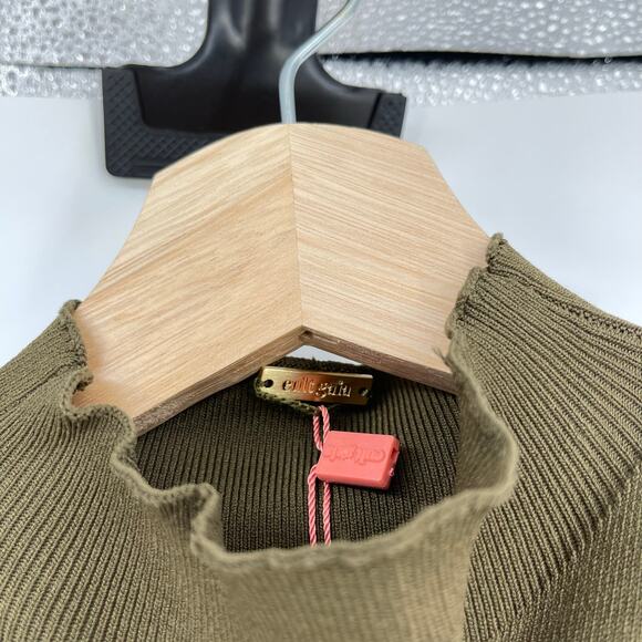 Cult Gaia | NWT Ambar Knit Dress in Nymph Olive Green Midi M - Picture 8 of 16